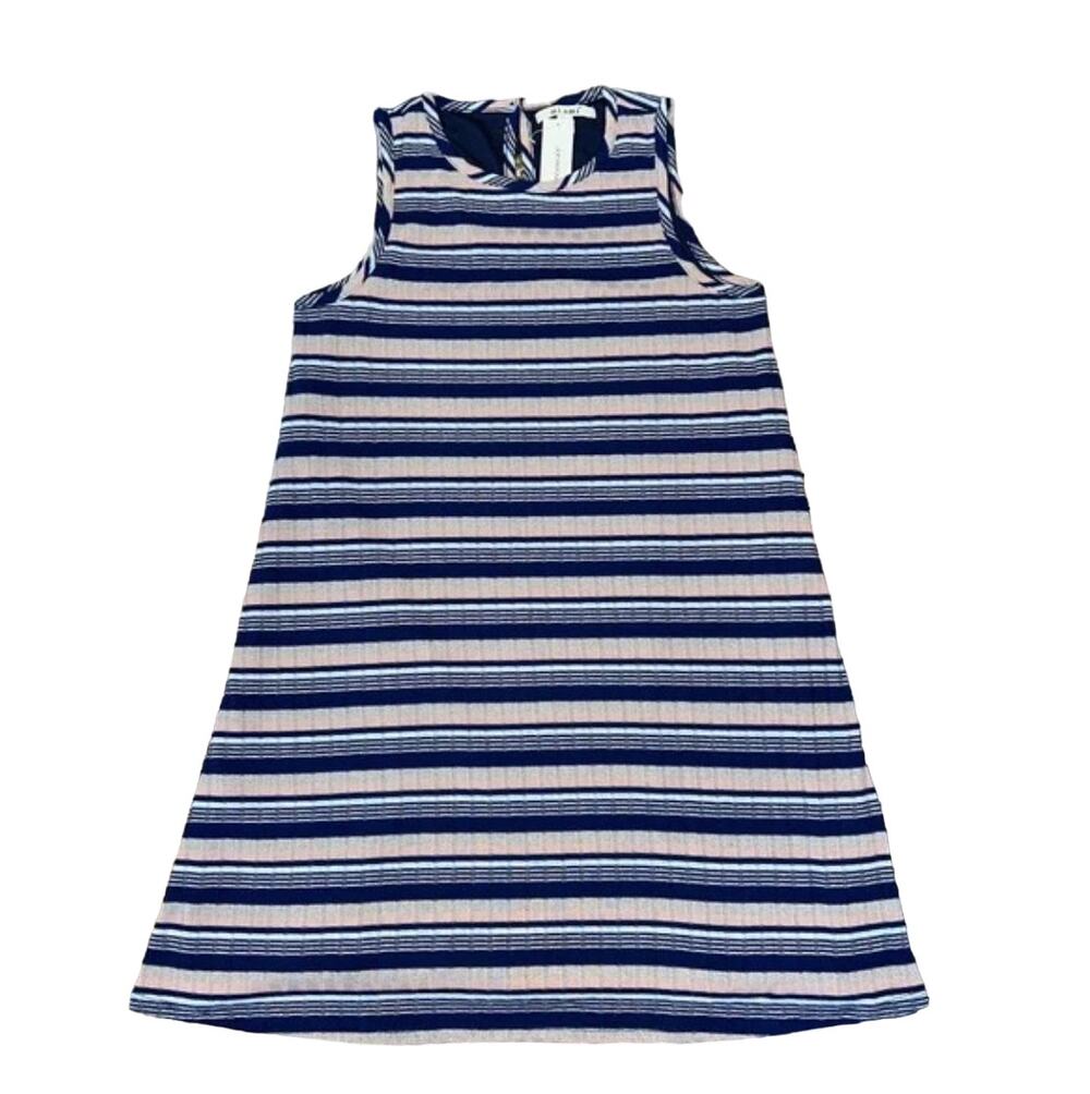 NWT Francesca's Mi ami Navy, Pink, Metallic Striped Shift Dress- SIZE MEDIUM
